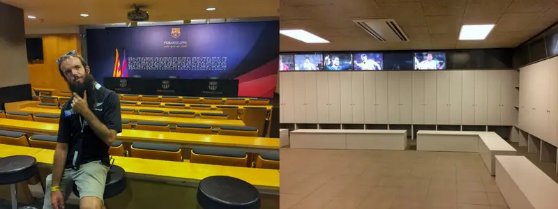 media room and changing rooms.